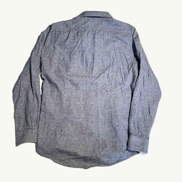 Casual Friday Slim Fit Button Up Top Navy Blue ish and Grey Size Medium - Picture 8 of 12